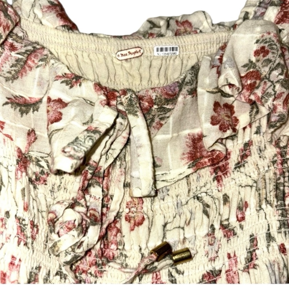 Free People Oasis Floral Printed Midi Dress in Ivory - Picture 10 of 12